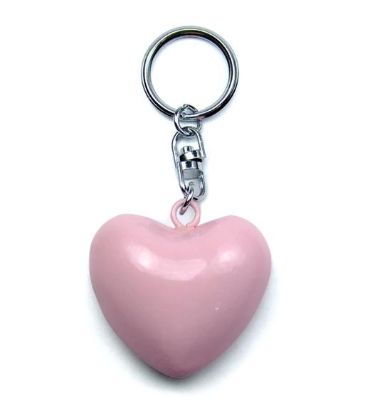 愛心鈴鐺鑰匙圈，粉紅色的愛心造型鈴鐺鑰匙圈，金屬材質搖動有清脆的鈴鐺聲可吸引人注意，也可當作寵物脖子的鈴鐺