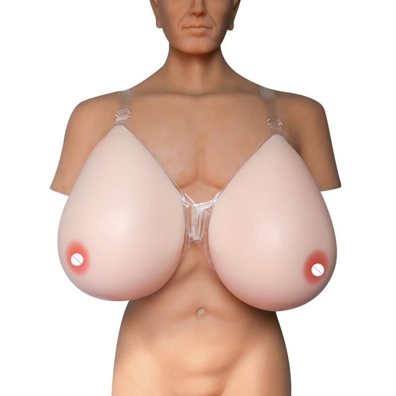 12kg超大碼水滴形連體硅膠義乳 偽娘CD變裝義乳 肩帶款假乳房假胸