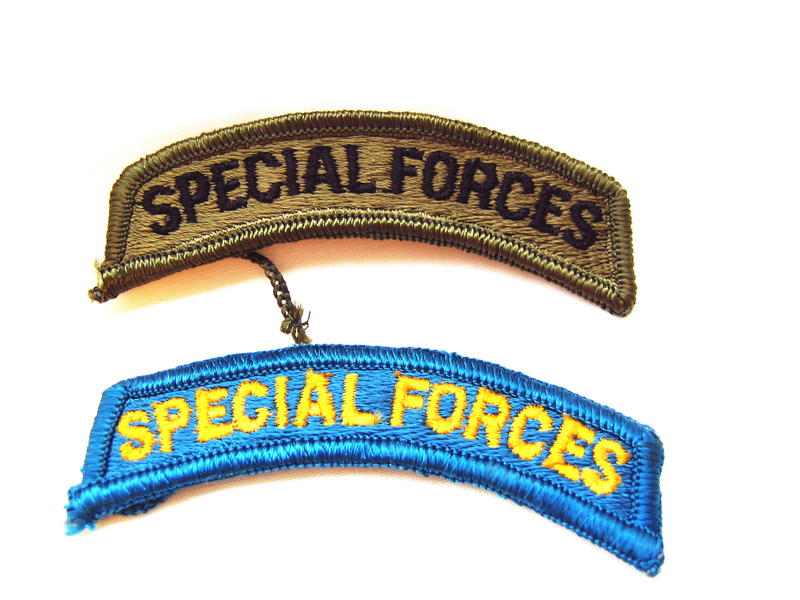 合售 美軍特種部隊臂章 OD/黑字  藍/黃字  兩枚 正品