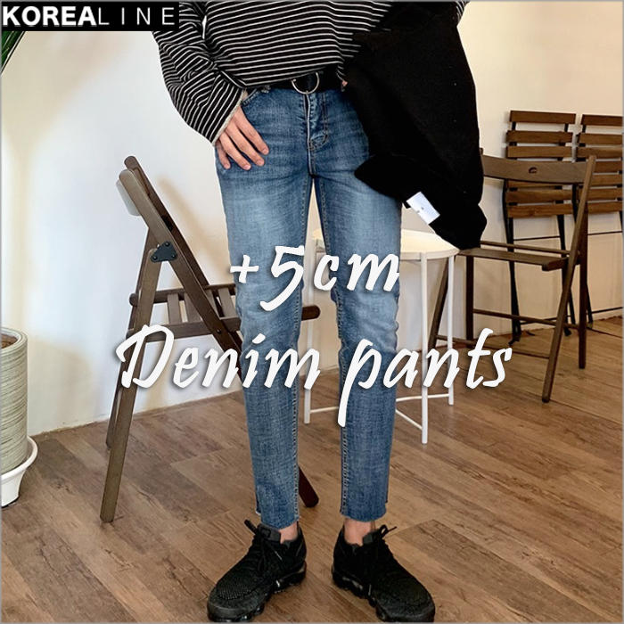 搖滾星球韓國代購 水洗刷色窄管牛仔褲 ZOH2467