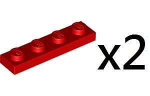 LEGO Red Plate 1x4 樂高紅色 基本薄板薄片 兩個 371021