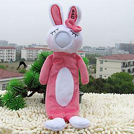 【i930個性小舖】變臉娃娃--粉紅色美人兔筆袋(32cm)、3D立體照片變臉娃娃生日禮物情人節情侶好友禮贈品客製化拼圖