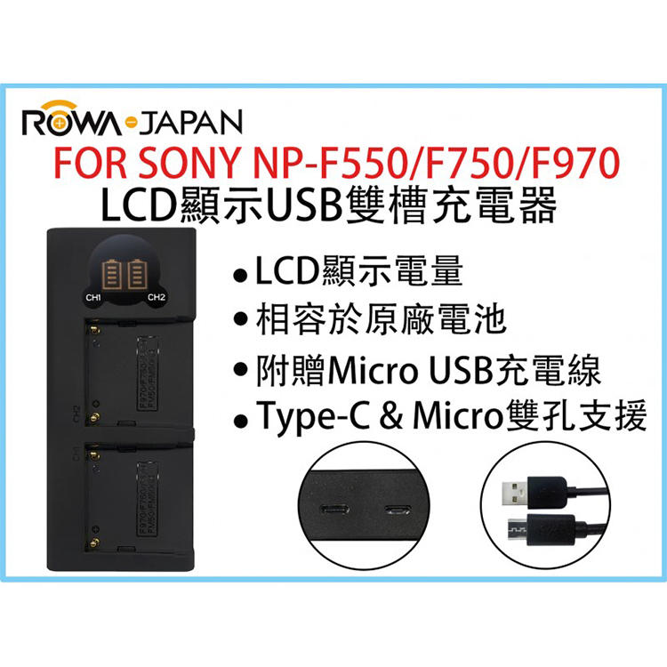 幸運草@樂華 FOR SONY NP-F550/F750/F970 LCD顯示USB雙槽充電器 一年保固 米奇雙充