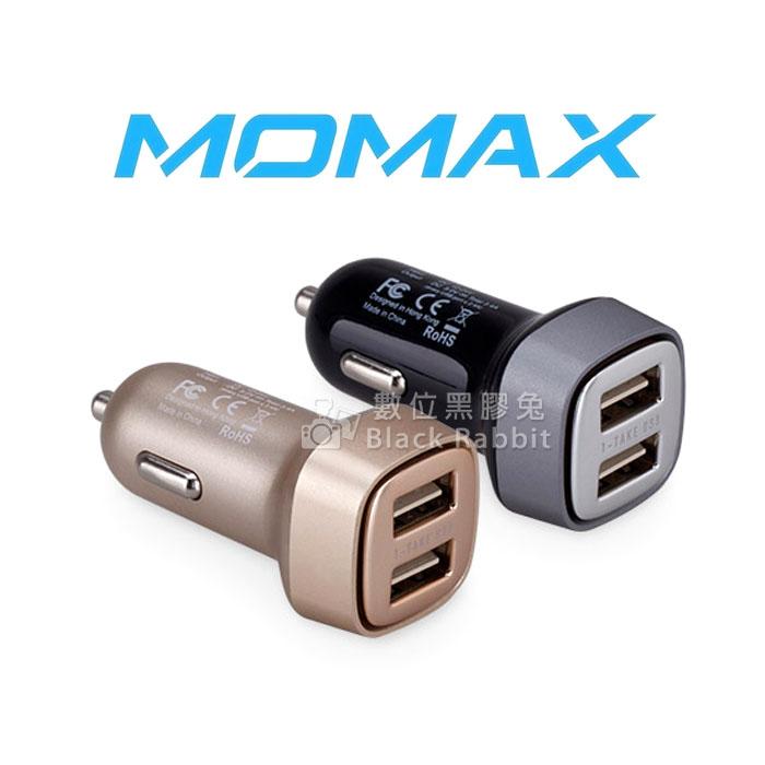 數位黑膠兔【Momax 1-Take USB 車充 總輸出 3.4A 2孔 公司貨】手機 插座 行動電源 傳輸線 充電線