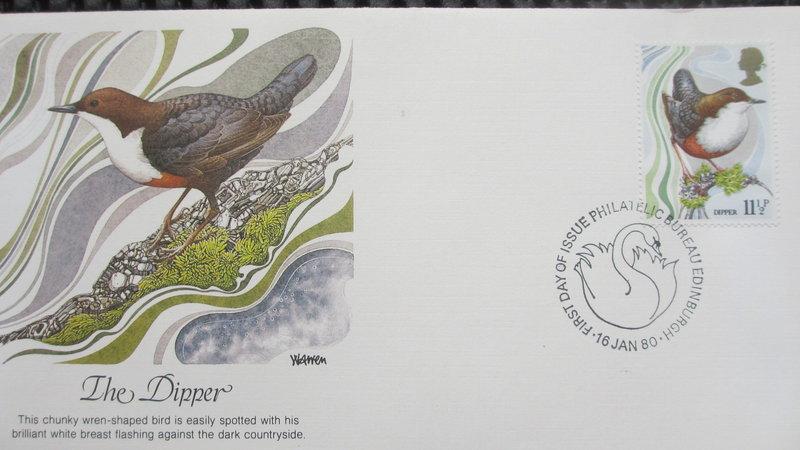 異國風情--1980年英國鳥類紀念郵票首日封-Dipper鷦鷯