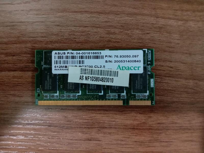 宇瞻（Apacer）PC2700 512MB筆記型電腦用DDR333記憶體，$299，免運郵寄到府。