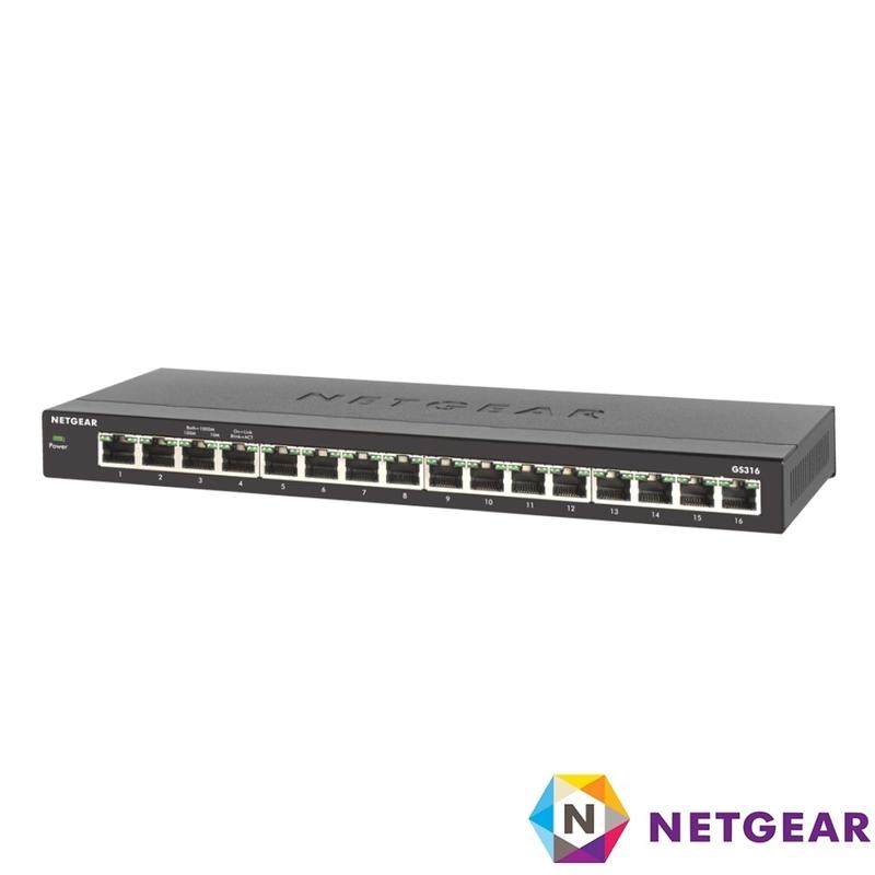 Netgear GS316 薄型 - 16埠 1000M GIGA Ethernet Switch 高速交換式集線器
