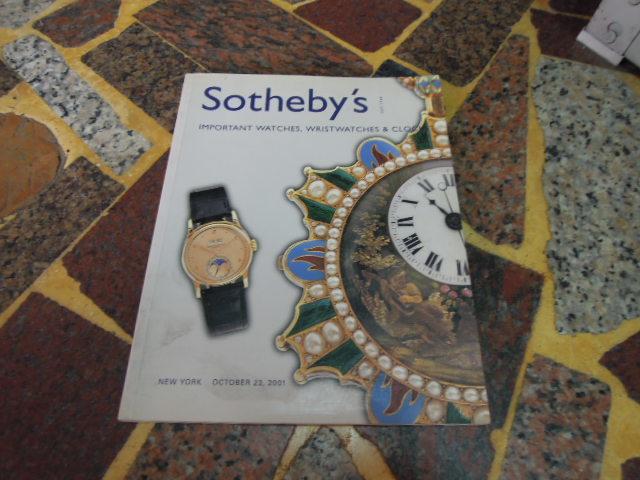 SOTHEBY'S NYK IMPORTANT WATCHES & ..  2001/OCT  (4A3)