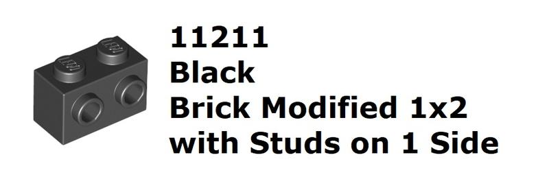 【磚樂】LEGO 樂高 11211 6138173 Brick 1x2 Studs on side 黑色 單邊側轉磚