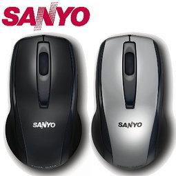 三洋SANYO 有線光學式 USB滑鼠 SYMS-M1 銀/黑色