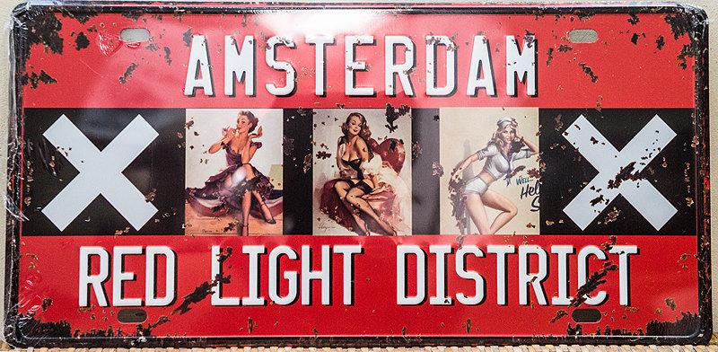 【鐵板畫倉庫】車牌阿姆斯特丹性感女郎紅燈區二戰手繪海報工業風復古風壁畫咖啡廳早午餐餐廳裝飾鐵皮畫鐵版畫鐵牌畫F167