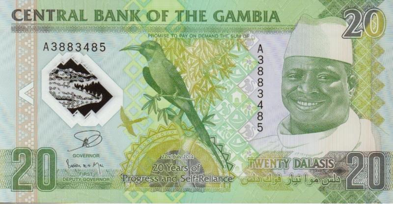 甘比亞-2014年20元塑膠紀念鈔