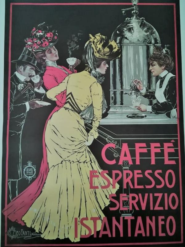 1900年代經典義大利咖啡機廣告海報復刻版B