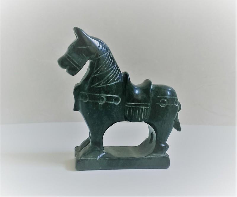 天然 玉石 手工 精雕 雕刻 戰國 馬匹 戰馬