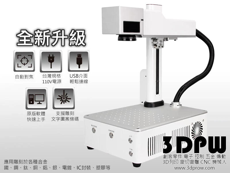 [3DPW] SYNMAO 工業級高速振鏡式光纖雷射雕刻機 打標機