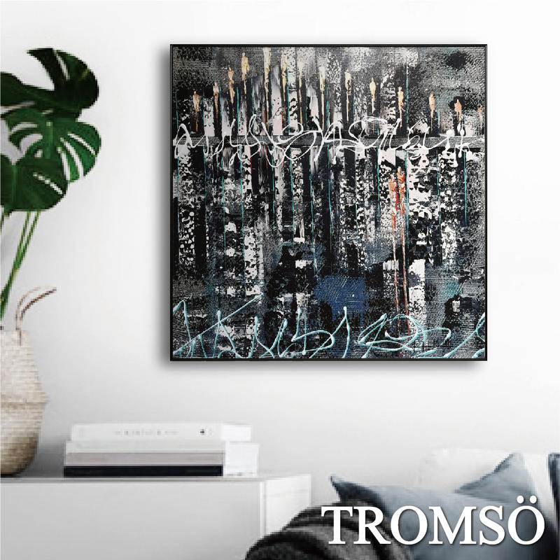 TROMSO北歐生活版畫有框畫-藍繪城市A WA82-50x50cm/藝術壁畫民宿客廳臥室大樹小屋【H0313138】