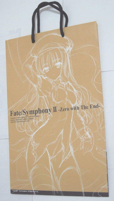 動漫Fate Symphony II –zero with the end 手提紙袋 (尺寸:長26x寬9 X高40公分 (CM)