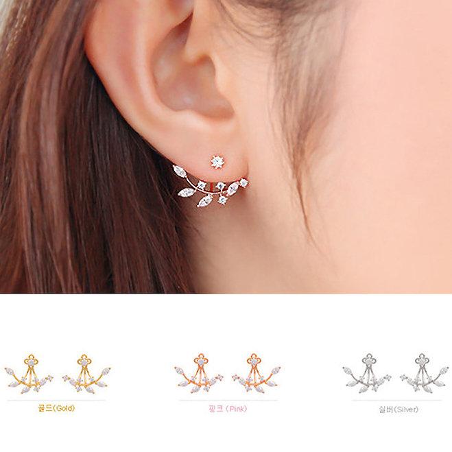 ╭✿蕾兒0509✿╮BB009-韓國超質感絕美氣質麥穗樹枝後掛扣式耳釘耳環耳飾品