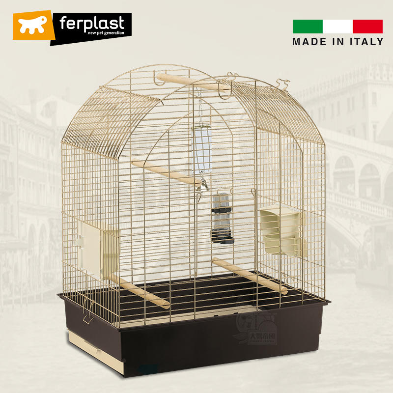 缺 接單引進《寵物鳥世界》義大利 Ferplast 飛寶 格里塔-古銅色 進口鳥籠 豪華型鸚鵡寵物鳥籠 DA0355