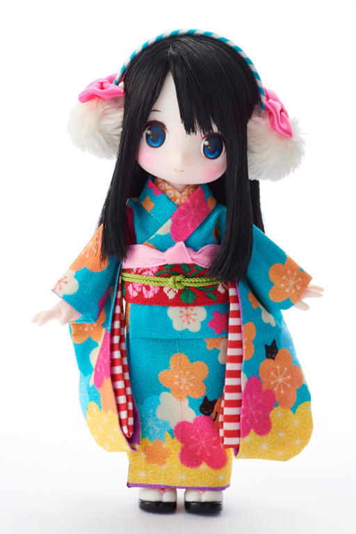 日本代購  正日版10月預購 HJ chuchu doll HINA 藍貓 花色衣 和服 可動 黏土人