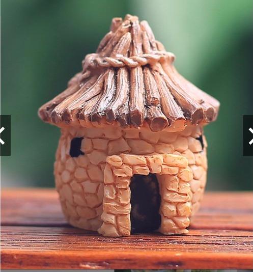 🍁隨草憶境🍁苔蘚微景觀擺件 2款茅草屋 房屋 樹脂小房子 創意工藝品 Zakka風