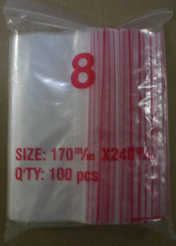 規格8號袋(紅線)<每包出售區>[夾鏈袋 背扣袋 由任袋 保鮮袋 PE塑膠袋 密封袋 包裝袋]