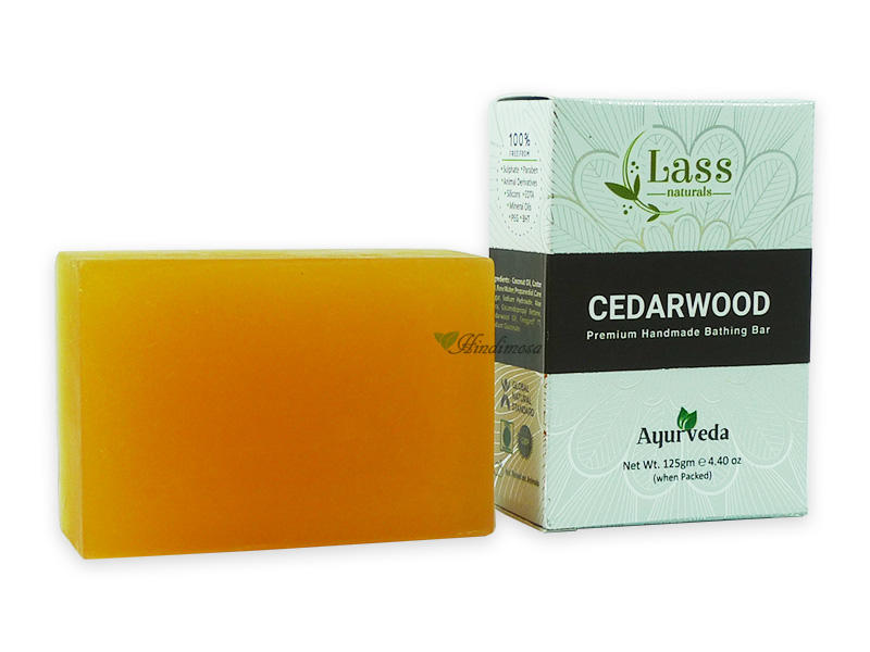 印度 Lass 草本雪松手工精油香皂 Cedarwood Soap 125g 可搭Medimix 紙盒外銷版新包裝