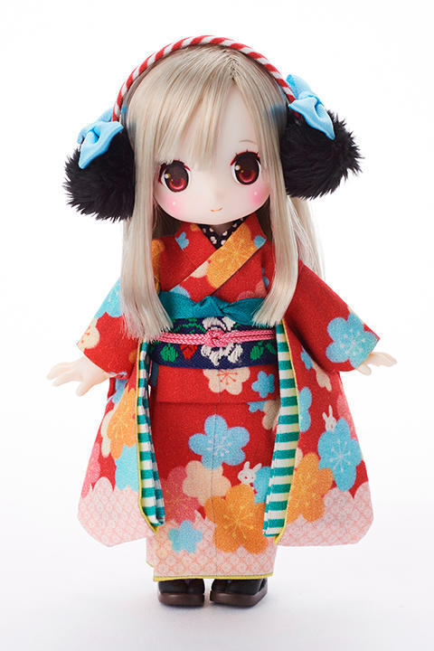 日本代購  正日版10月預購 HJ chuchu doll HINA 猩紅色的兔子 花色衣 和服 可動 黏土人