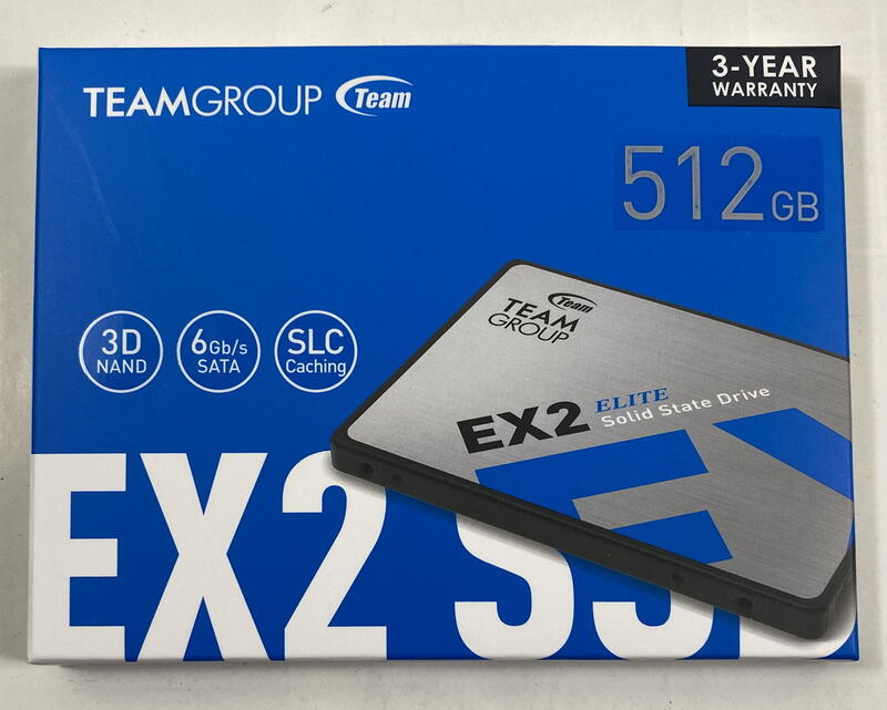 缺貨 (台灣製造原廠3年保全新品)Team 十銓 EX2 512G 512GB 3D SATA3 SSD