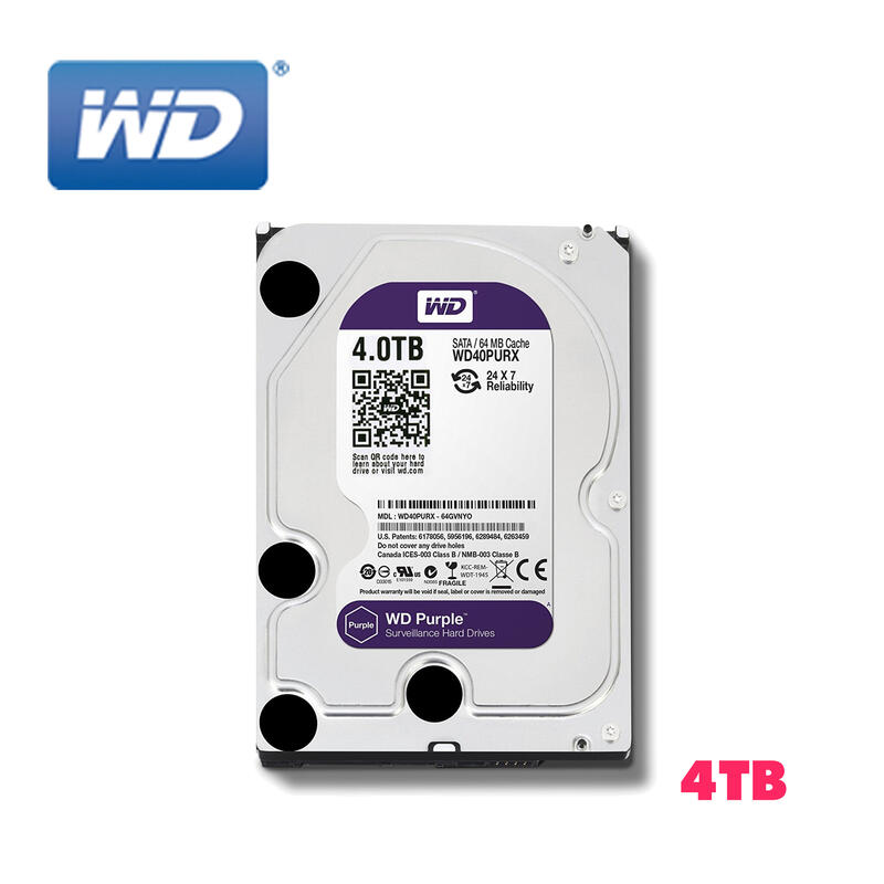 工業包 限量 WD 威騰 43PURZ 4T 4TB 【紫標 監控碟 256M】3.5吋 SATA3 內接硬碟