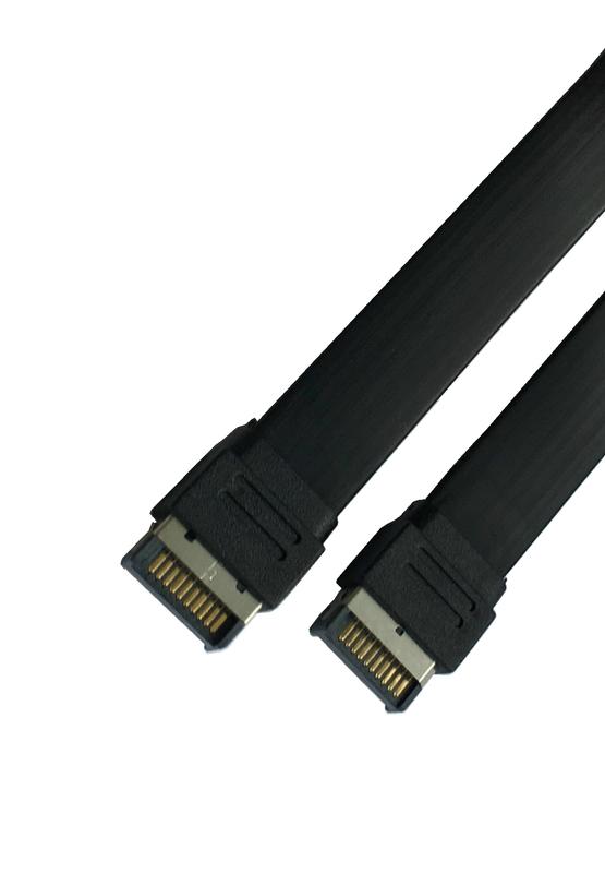 支援前USB 3.2 ,Type C Key A內接C20M*2,前方輸出用支援10G Gen. 2 規格 , 45公分