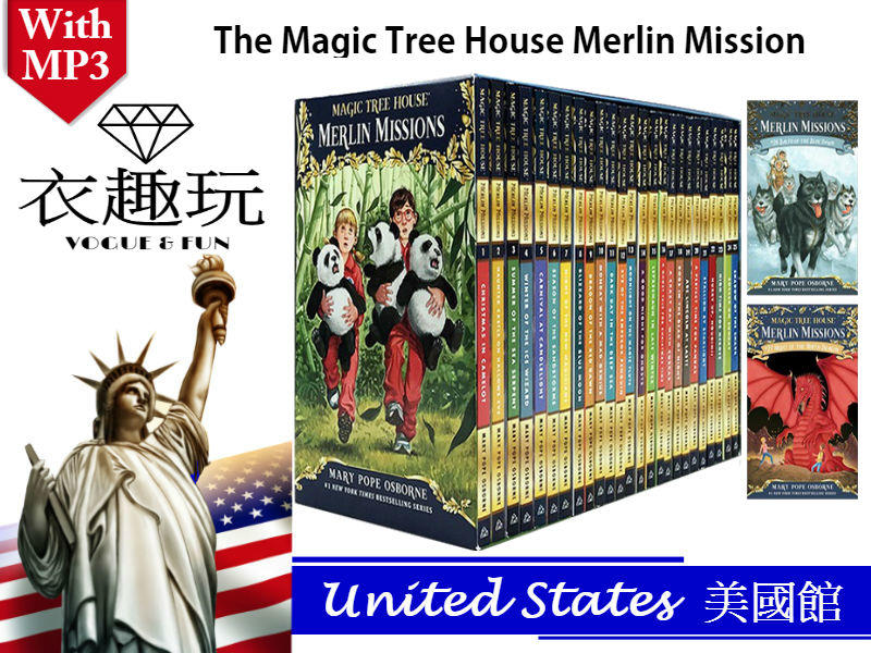 現貨附原聲mp3》神奇樹屋The Magic Tree House Merlin Missions 27冊