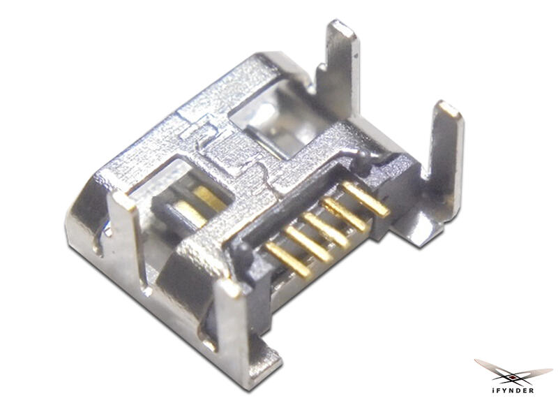 【洋將】(5個) MICRO USB (加長固定腳無捲邊) 4腳 直插 Micro-USB 5針 插板式 $W