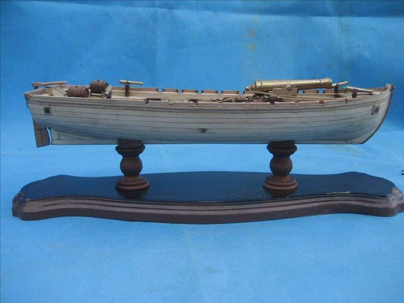 【華麗船奇】木船 西洋仿古帆船“42英尺武裝大艇 1834”(含底座)