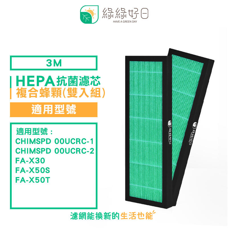 綠綠好日 3M 活性碳靜電濾網 適用CHIMSPD-00UCRC-1/00UCRC-2/FA-X50S/FA-X50T