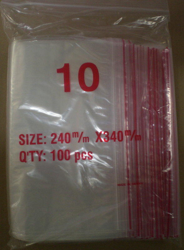 規格10號袋(紅線)<每包出售區>[夾鏈袋 背扣袋 由任袋 保鮮袋 PE塑膠袋 密封袋 包裝袋]
