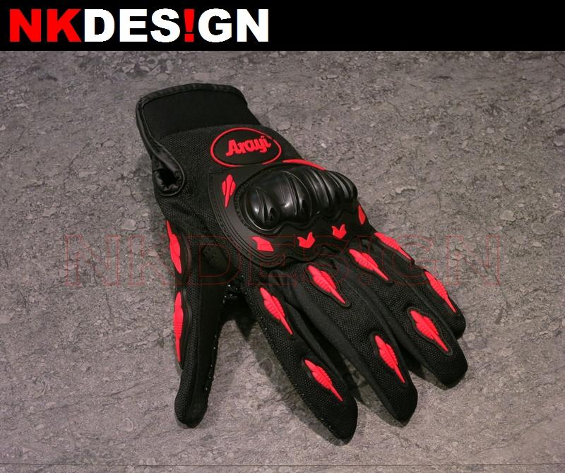 NK的店：Arayi 黑 紅 夏季 透氣 通風 護具 平價 布手套 防摔手套