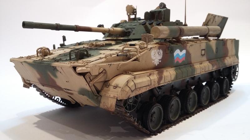 1/35比例BMP-3E俄羅斯步兵戰車含特種部隊4名,有含砲塔內構