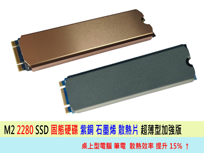 台灣熊讚 M2 2280 工業級 SSD 石墨烯 導熱紫銅 超薄型散熱片 硬碟改裝散熱片 電競筆電 Steam Deck