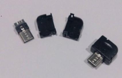 ►382◄MICRO 90度USB插頭 焊線式 三件式 USB公頭 帶外殼 充電器電源改裝必備件