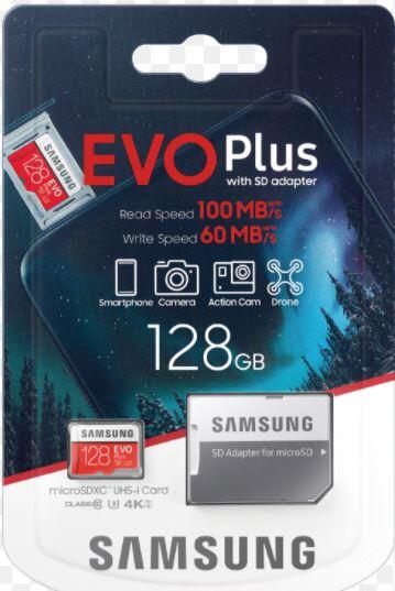 Samsung 三星記憶卡 128GB 128G Micro SD Class10 EVO PLUS 附轉卡