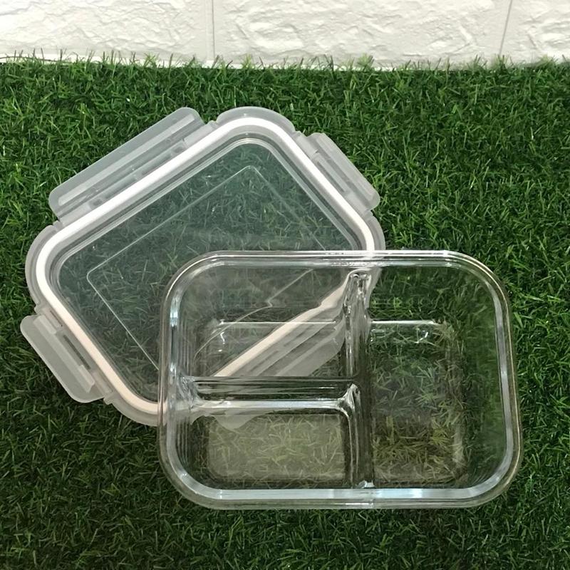 玻璃保鮮盒950ml三格圓形/1000ml三格長方形 分隔玻璃保鮮盒 耐熱玻璃保鮮盒可入烤箱 微波爐 便當盒 焗烤盒