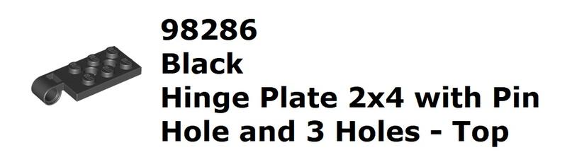 【磚樂】LEGO 樂高 98286 6138217 Hinge Plate 2x4  Holes 黑色轉軸(上蓋)薄板