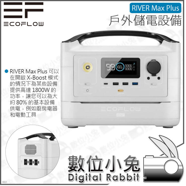 數位小兔【EcoFlow River Max Plus 戶外儲電設備】外拍棚燈露營發電機