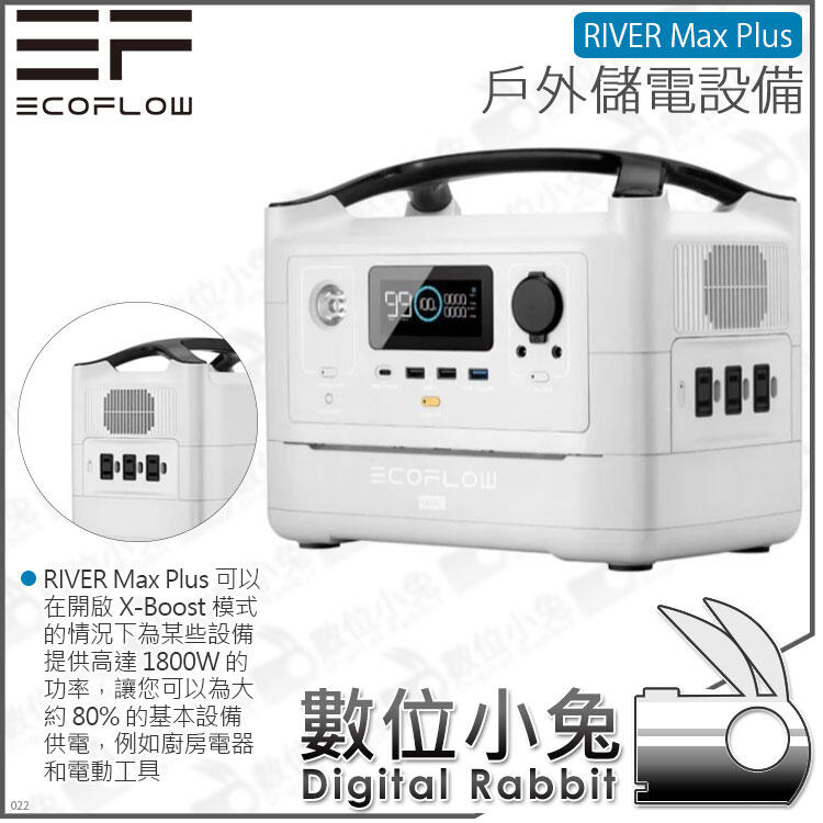 數位小兔【EcoFlow River Max Plus 戶外儲電設備】外拍棚燈露營發電機