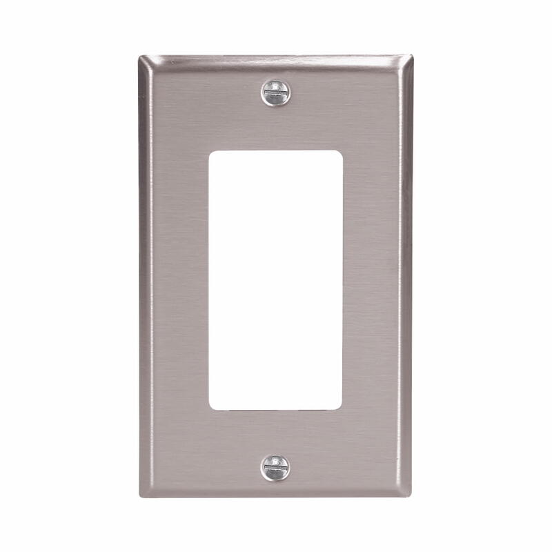 美國 COOPER 方形單聯白鐵蓋板＆面板 WD93401 (Decorator型)材質304SS