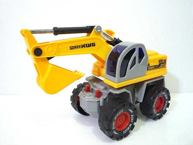 Mini酷啵玩具館~精裝手動慣性工程車系列-手動挖土機-風輪挖土機