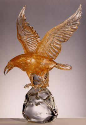 義大利-玻璃水晶雕塑 Eagle