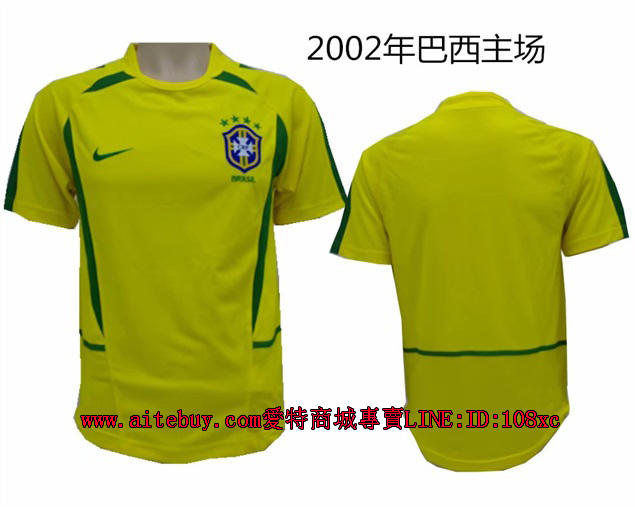 珍藏版 復古球衣 世界盃國家隊 復古款足球衣 2002年 巴西主場 足球衣 02巴西 足球服 巴西世足賽球衣
