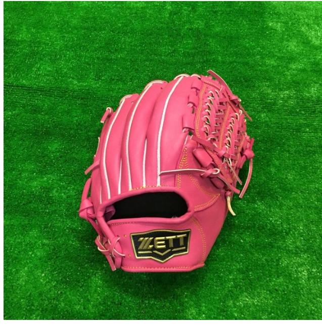 棒球世界ZETT SPECIAL ORDER 訂製款棒壘球手套特價內野網L7檔12吋粉紅色
